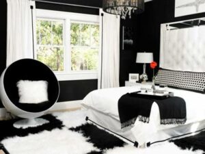 Siyah Beyaz İle Yatak Odası Dekorasyonu