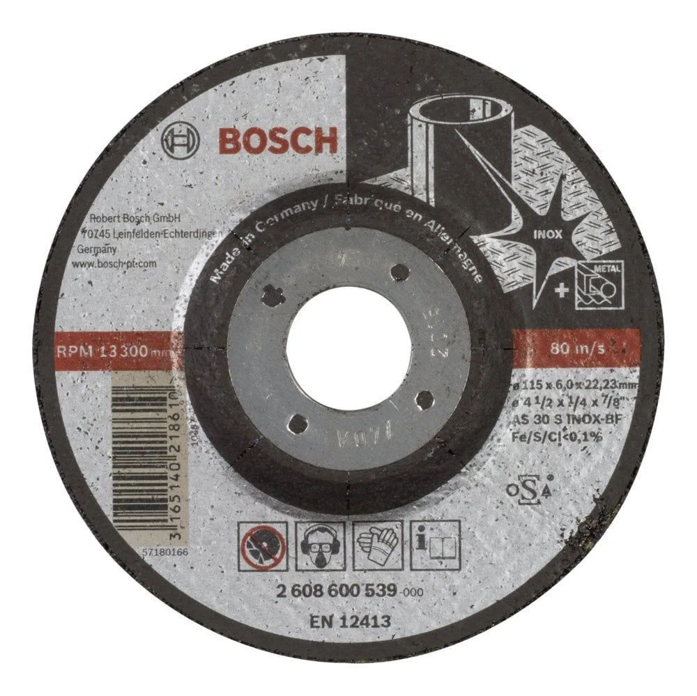 Bosch – 115*6,0 mm Expert Serisi Bombeli Inox (Paslanmaz Çelik) Taşlama Diski (Taş)