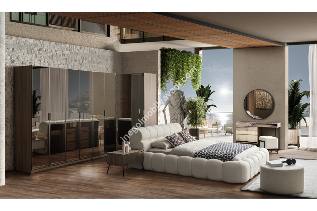 İnegöl Bronze Ceviz Köşeli Yatak odası Takımı