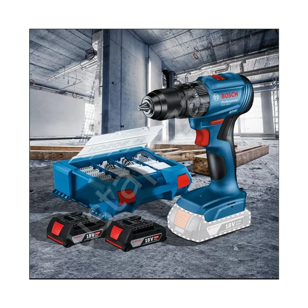 Bosch Profesyonel Gsb 185 Darbeli Çift Akülü 2X 2 Ah Matkap +82 Parça Uç Seti 0615990N2P